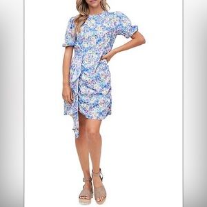 En Saison Ruched Floral Mini Day Dress